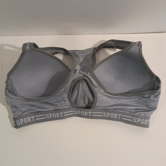 ACX Active Women's Large Silver Sports Bra - Picture 2 of 5